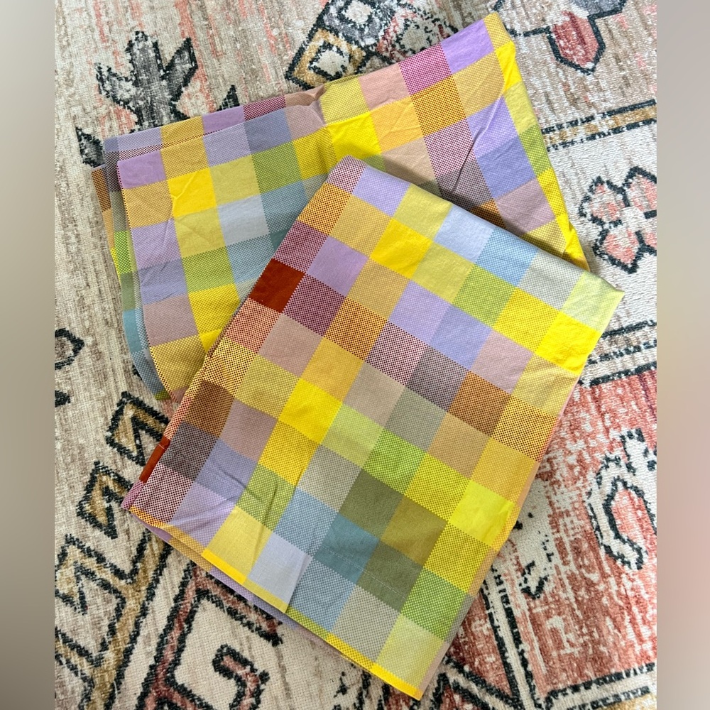 Baggu Madras Plaid Pillowcase Set